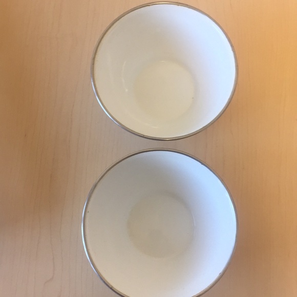 Pottery Barn Other - Pottery Barn White Metal Bowls Set of 2